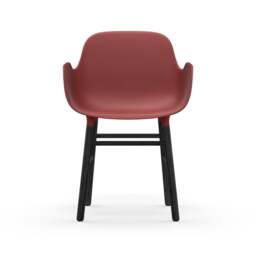 Normann Copenhagen Form Armchair - Red - Black Oak Legs Shell Colour: Red, Leg Colour: Black Oak - thumbnail 2