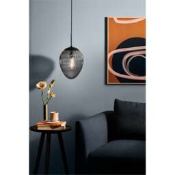 Halo Design Woods Glass Pendant Light - O 25cm - Smoke Size: O 25cm - thumbnail 2