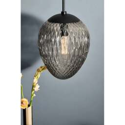 Halo Design Woods Glass Pendant Light - O 25cm - Smoke Size: O 25cm - thumbnail 3