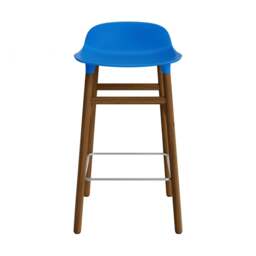 Normann Copenhagen Form Barstool - Wood - 65cm - Bright Blue - Walnut Legs Shell Colour: Bright Blue, Leg Colour: Walnut - thumbnail 2