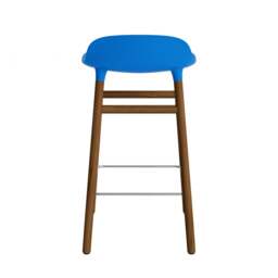 Normann Copenhagen Form Barstool - Wood - 65cm - Bright Blue - Walnut Legs Shell Colour: Bright Blue, Leg Colour: Walnut - thumbnail 4