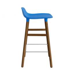 Normann Copenhagen Form Barstool - Wood - 65cm - Bright Blue - Walnut Legs Shell Colour: Bright Blue, Leg Colour: Walnut - thumbnail 3