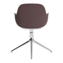 Normann Copenhagen Form Armchair Swivel - 4 Leg - Brown - Aluminium Legs Shell Colour: Brown, Leg Colour: Aluminium - thumbnail 4