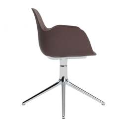 Normann Copenhagen Form Armchair Swivel - 4 Leg - Brown - Aluminium Legs Shell Colour: Brown, Leg Colour: Aluminium - thumbnail 3