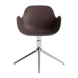 Normann Copenhagen Form Armchair Swivel - 4 Leg - Brown - Aluminium Legs Shell Colour: Brown, Leg Colour: Aluminium - thumbnail 2