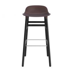 Normann Copenhagen Form Barstool - Wood - 75cm - Brown - Black Oak Legs Shell Colour: Brown, Leg Colour: Black Oak - thumbnail 2