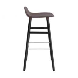 Normann Copenhagen Form Barstool - Wood - 75cm - Brown - Black Oak Legs Shell Colour: Brown, Leg Colour: Black Oak - thumbnail 3