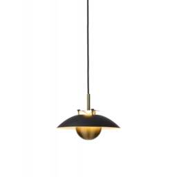 Halo Design Stepp Pendant Light - 24cm - Black/Antique Brass Size:  24cm, Colour: Black / Antique Brass
