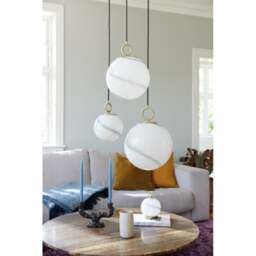 Halo Design Stockholm Pendant Light - O 30cm Size: O 30cm, Colour: Marble Grey - thumbnail 5