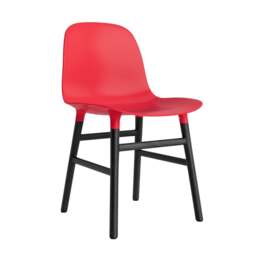 Normann Copenhagen Form Chair - Bright Red - Black Oak Legs Shell Colour: Bright Red, Leg Colour: Black Oak - thumbnail 1