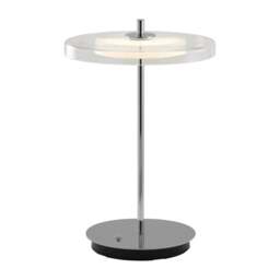 Umage Asteria Glass Move Portable Table Lamp - Polished Steel Colour: Polished Steel