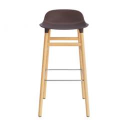 Normann Copenhagen Form Barstool - Wood - 75cm - Brown - Oak Legs Shell Colour: Brown, Leg Colour: Oak - thumbnail 2