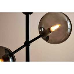 Halo Design Atom 6 Light Floor Lamp - H160cm - O37cm - Black / Smoke Glass Colour: Black / Smoke Glass - thumbnail 5