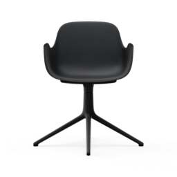 Normann Copenhagen Form Armchair Swivel - 4 Leg - Black - Black Legs Shell Colour: Black, Leg Colour: Black - thumbnail 2