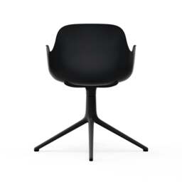 Normann Copenhagen Form Armchair Swivel - 4 Leg - Black - Black Legs Shell Colour: Black, Leg Colour: Black - thumbnail 4