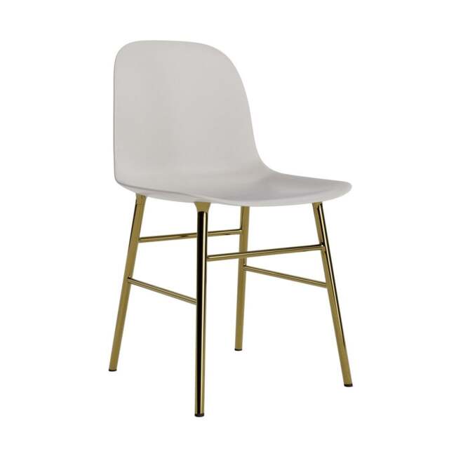 Normann Copenhagen Form Chair - Warm Grey - Brass Legs Shell Colour: Warm Grey, Leg Colour: Brass - image 1