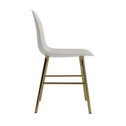 Normann Copenhagen Form Chair - Warm Grey - Brass Legs Shell Colour: Warm Grey, Leg Colour: Brass - thumbnail 3
