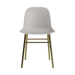 Normann Copenhagen Form Chair - Warm Grey - Brass Legs Shell Colour: Warm Grey, Leg Colour: Brass - thumbnail 2