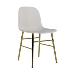 Normann Copenhagen Form Chair - Warm Grey - Brass Legs Shell Colour: Warm Grey, Leg Colour: Brass - thumbnail 1