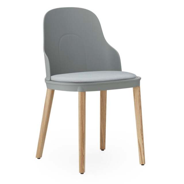 Normann Copenhagen Allez Chair - Grey - Lacquered Oak Legs - Grey/Canvas SJA 3706 Outdoor Upholstered Seat Colour: Grey, Leg Colour: Lacquered Oak, Se - image 1