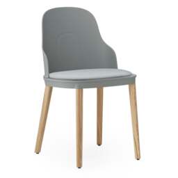 Normann Copenhagen Allez Chair - Grey - Lacquered Oak Legs - Grey/Canvas SJA 3706 Outdoor Upholstered Seat Colour: Grey, Leg Colour: Lacquered Oak, Se - thumbnail 1