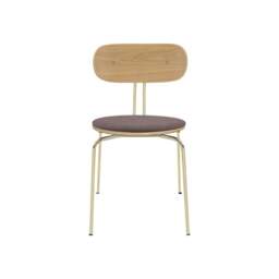 Umage Curious Dining Chair - Oak - Brass Legs - Monrose Cushion Leg Colour: Brass Legs, Colour: Monrose - thumbnail 2