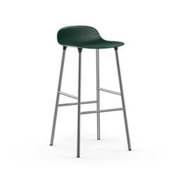 Normann Copenhagen Form Barstool - 75cm - Green - Chrome Legs Shell Colour: Green, Leg Colour: Chrome - thumbnail 1