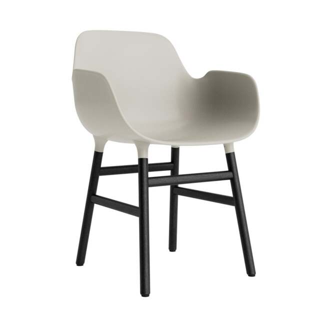 Normann Copenhagen Form Armchair - Light Grey - Black Oak Legs Shell Colour: Light Grey, Leg Colour: Black Oak - image 1