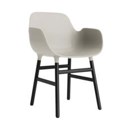 Normann Copenhagen Form Armchair - Light Grey - Black Oak Legs Shell Colour: Light Grey, Leg Colour: Black Oak