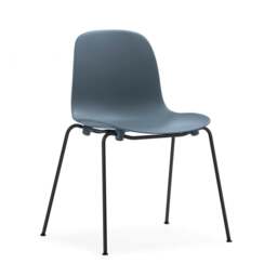 Normann Copenhagen Form Chair - Stacking - Blue - Black Steel Legs Shell Colour: Blue