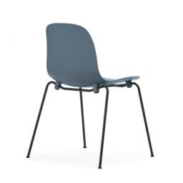 Normann Copenhagen Form Chair - Stacking - Blue - Black Steel Legs Shell Colour: Blue - thumbnail 2