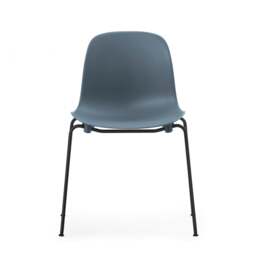 Normann Copenhagen Form Chair - Stacking - Blue - Black Steel Legs Shell Colour: Blue - thumbnail 4