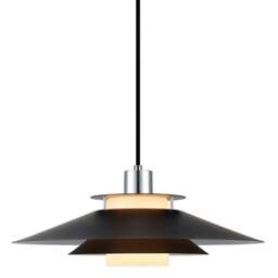 Halo Design Rivoli Pendant Light - O40 - Black/Chrome Colour: Black / Chrome