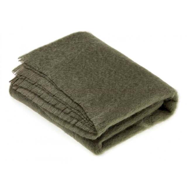 Bronte By Moon Luxury Mohair Throw - Moss Green Colour: Moss Green - image 1