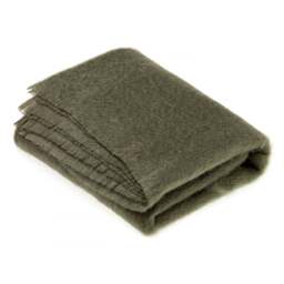 Bronte By Moon Luxury Mohair Throw - Moss Green Colour: Moss Green - thumbnail 1