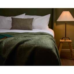 Bronte By Moon Luxury Mohair Throw - Moss Green Colour: Moss Green - thumbnail 2