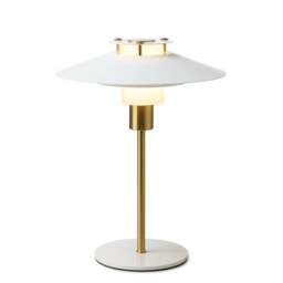 Halo Design Rivoli Table Lamp Colour: Glossy White/Brass - thumbnail 1