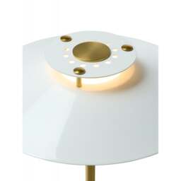 Halo Design Rivoli Table Lamp Colour: Glossy White/Brass - thumbnail 3
