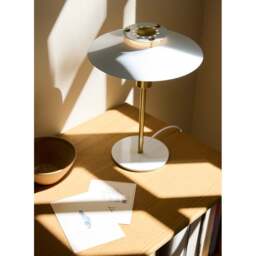 Halo Design Rivoli Table Lamp Colour: Glossy White/Brass - thumbnail 2