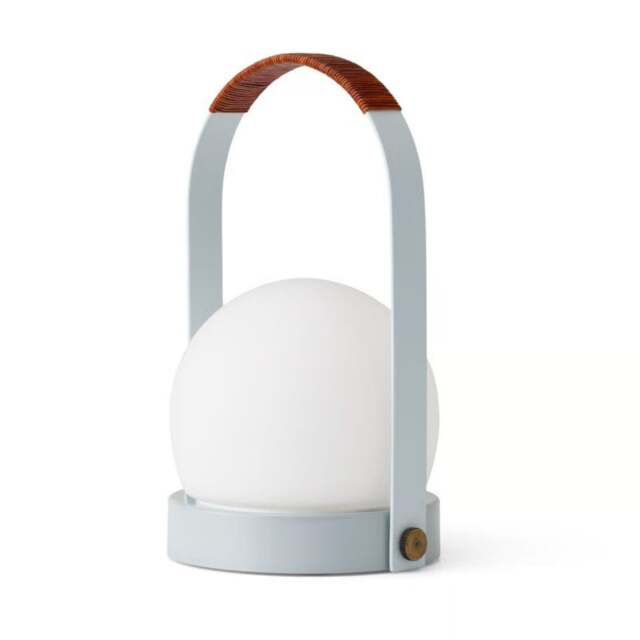 Audo Copenhagen Carrie LED Portable Indoor/Outdoor Table Lamp - Leather Handle - Linen Blue - image 1