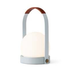 Audo Copenhagen Carrie LED Portable Indoor/Outdoor Table Lamp - Leather Handle - Linen Blue - thumbnail 2