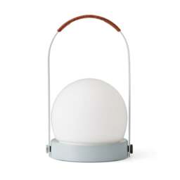 Audo Copenhagen Carrie LED Portable Indoor/Outdoor Table Lamp - Leather Handle - Linen Blue - thumbnail 3