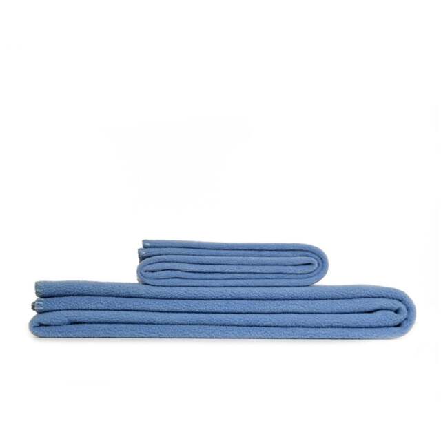 Tweedmill Textiles Plain Fleece Throw with Blanket Stitch - China Blue - Small Colour: China Blue, Size: Small 72.5x145cm