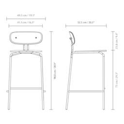 Umage Curious Bar Stool - Brass Legs Leg Colour: Brass Legs - thumbnail 4