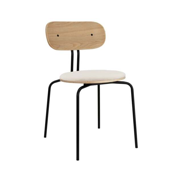Umage Curious Dining Chair - Oak - Black Legs - Teddy White Cushion Leg Colour: Black Legs, Colour: Teddy White - image 1