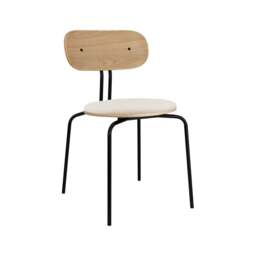 Umage Curious Dining Chair - Oak - Black Legs - Teddy White Cushion Leg Colour: Black Legs, Colour: Teddy White - thumbnail 1