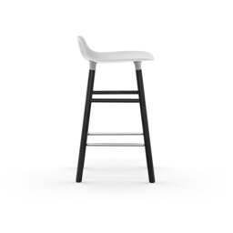 Normann Copenhagen Form Barstool - Wood - 65cm - White - Black Oak Legs Shell Colour: White, Leg Colour: Black Oak - thumbnail 3