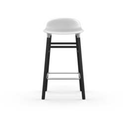Normann Copenhagen Form Barstool - Wood - 65cm - White - Black Oak Legs Shell Colour: White, Leg Colour: Black Oak - thumbnail 2