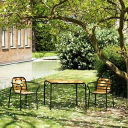 Normann Copenhagen Vig Outdoor Table - Robina Wood/Dark Green - 90cm x 90cm - thumbnail 3
