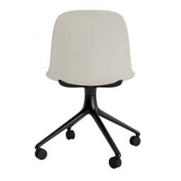 Normann Copenhagen Form Chair Swivel - 4 Wheel - Light Grey - Black Legs Shell Colour: Light Grey, Leg Colour: Black - thumbnail 4